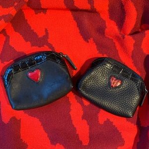 Brighton Black Leather Coin/Misc. Zipper Purse